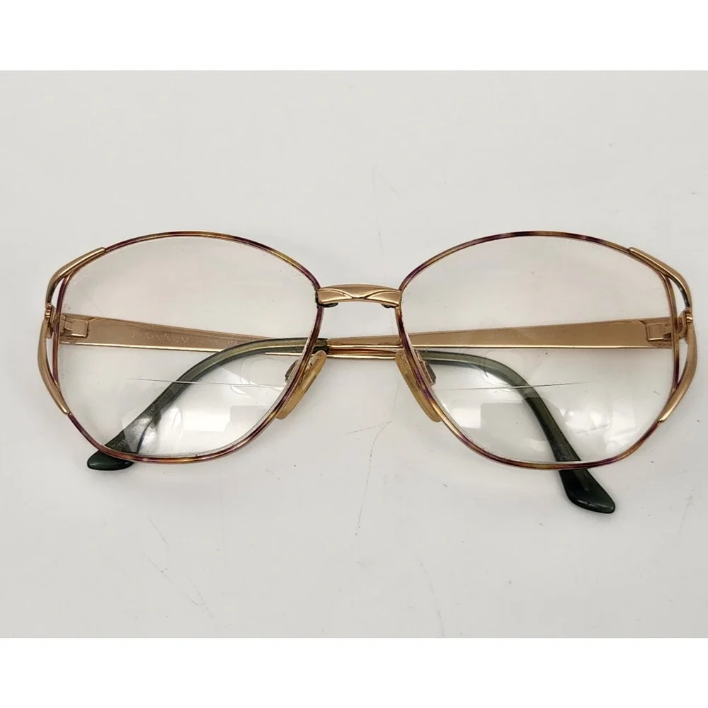 Yves Saint Laurent YSL 4080 Y307 Gold Tone Eyeglasses Frames 54-15-130 Vintage